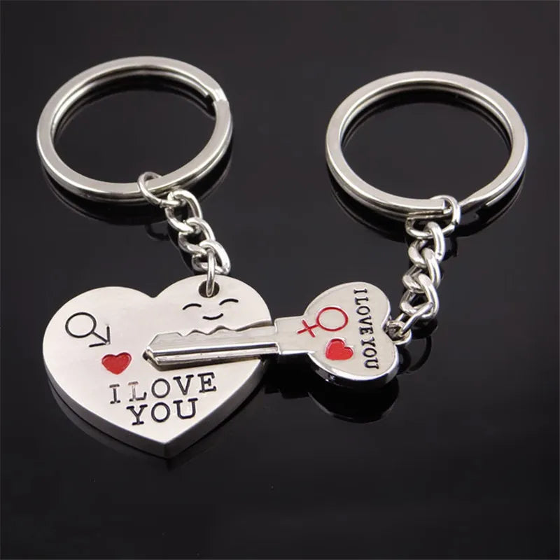 2pcs Love Lock & Heart Keychain Set 🔐❤️ | Perfect Couple Gift!