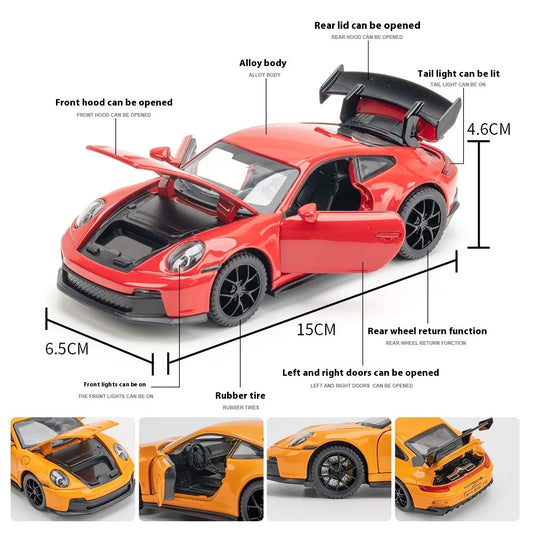 π 1:32 Porsche 911 GT3 RS Diecast Alloy Sports Car Model