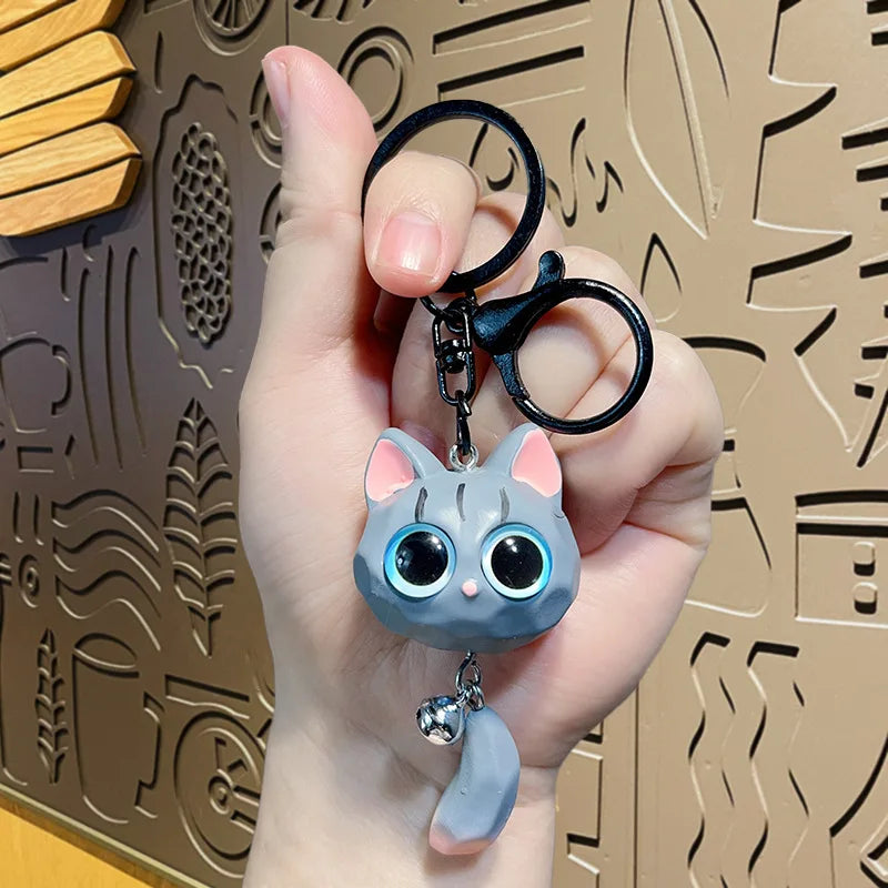 🐱💫 Cute 3D Big-Eyed Cat Keychain – Adorable Accessory for Cat Lovers
