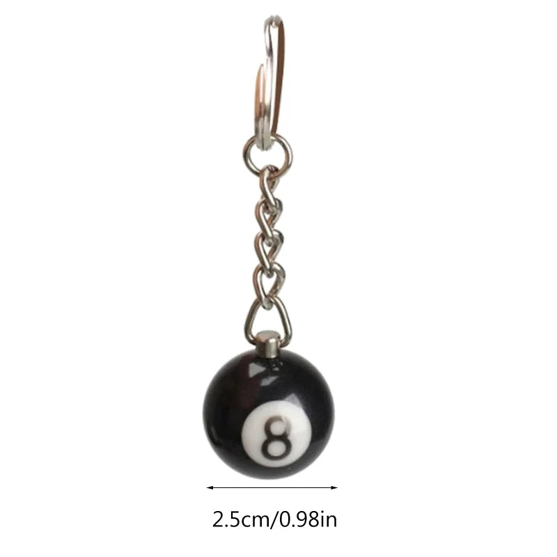 Black 8 Ball Billiard Keychain – Magic 8 Ball Pool Keyring