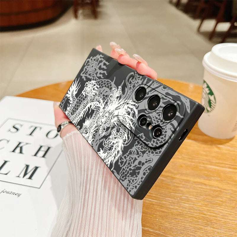 π White Dragon Pattern Phone Case β Soft Cover for Samsung Galaxy