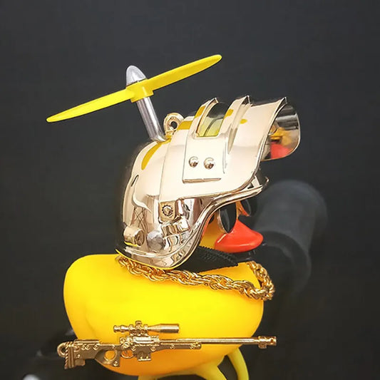 Funny Yellow Duck Car Decoration 🐤💨 – Helmeted Style on the Go!