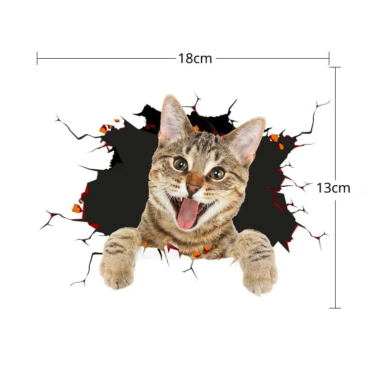 πΊ 3D Cat Car Sticker β Realistic Peeking Kitty Decal πΎπ