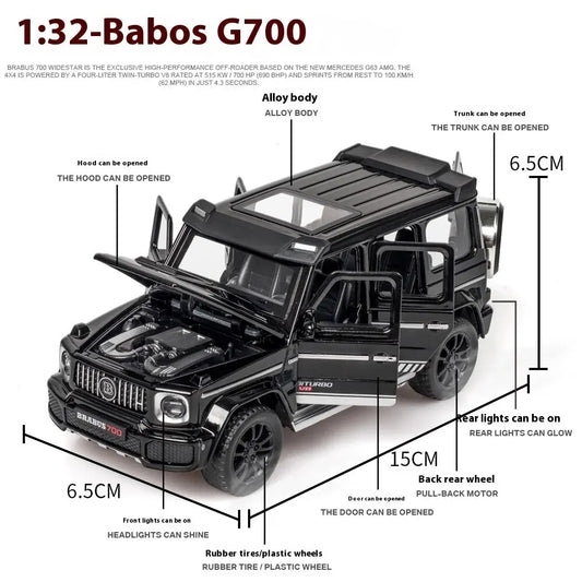 π 1:32 G700 Alloy SUV Model β Diecast Off-Road Beast with Lights & Sound ππ¨