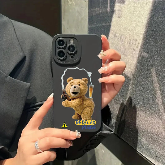 🐻 Cute Teddy Bear Couple Case – Soft & Sweet Protection for Your iPhone!