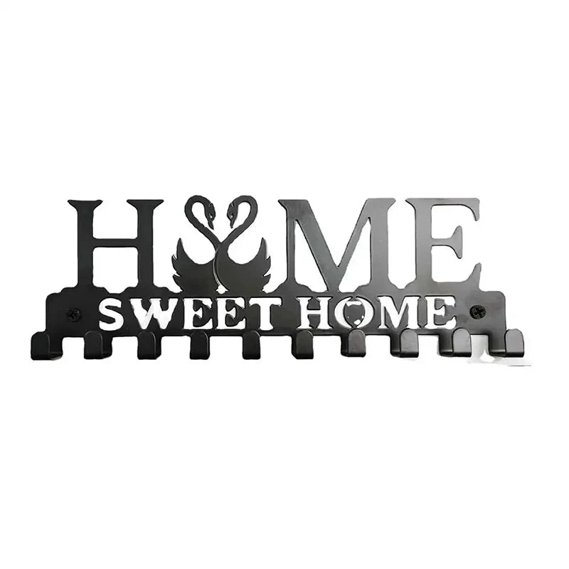 🏠 "Sweet Home" Metal Wall Key Holder – Functional & Decorative!