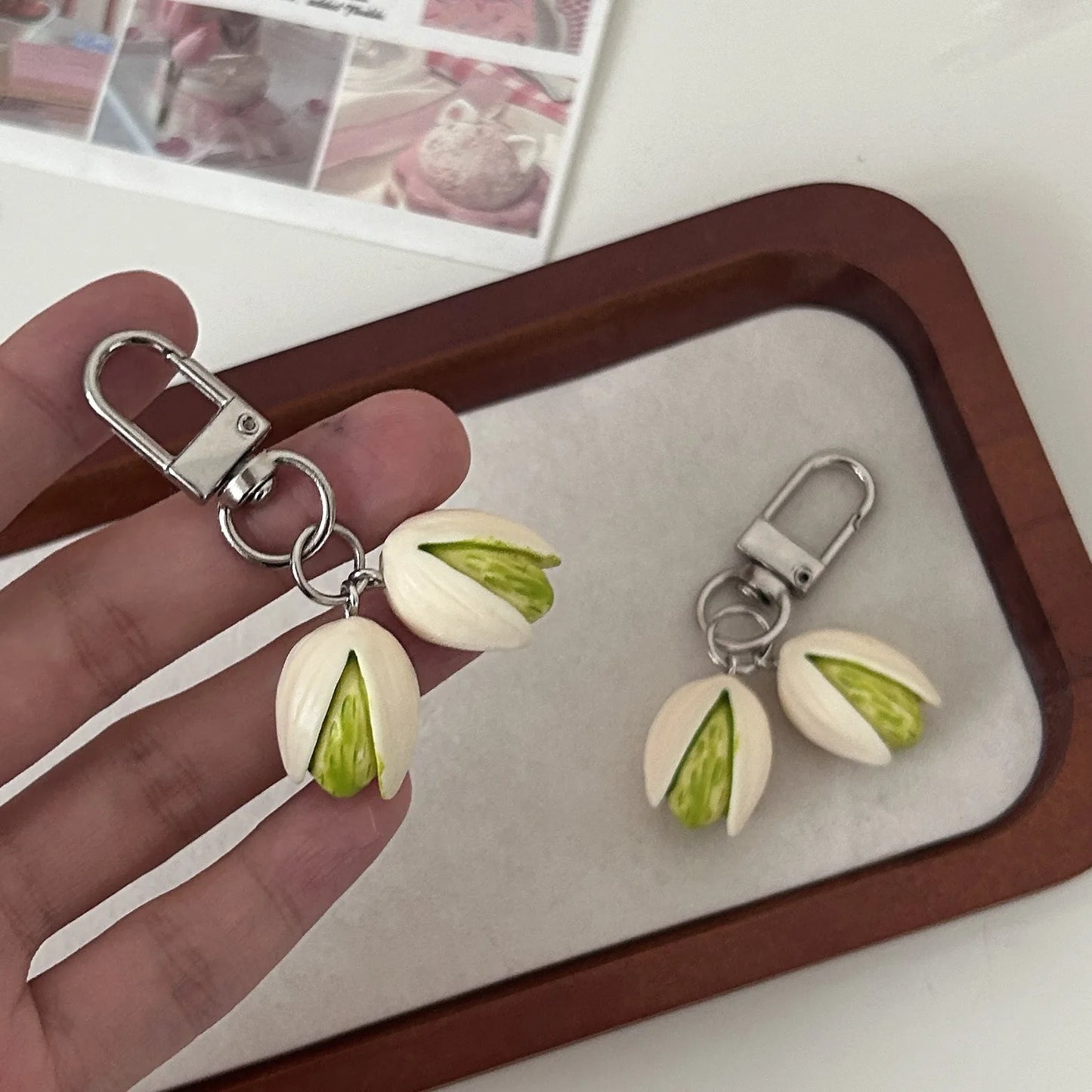π₯ Cute Pistachio Keychain β Fun & Unique Bag Charm Accessory