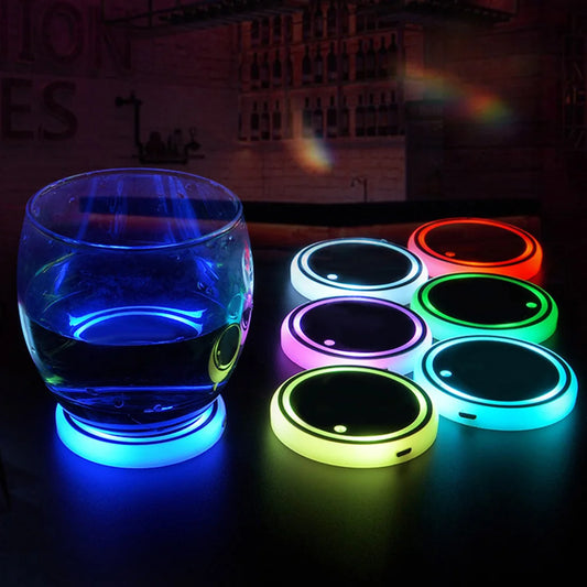 🚗 LED Car Cup Holder Coaster – Cool White Glow for Your Ride 💡 Description: