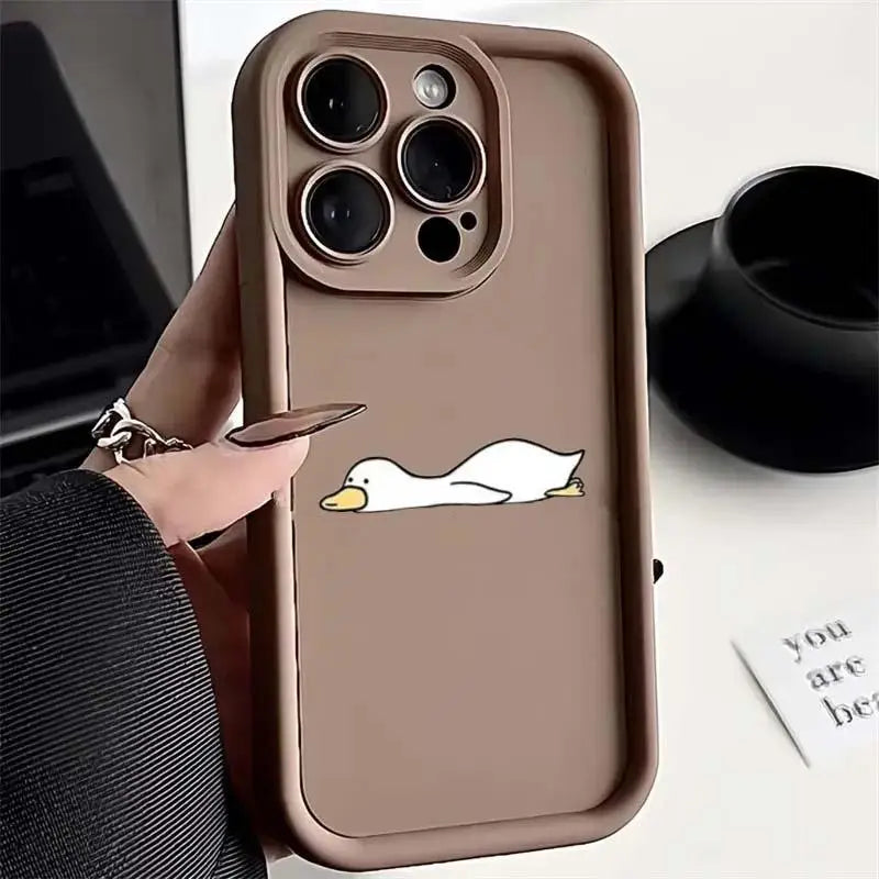 🦆 Minimalist Cartoon Duck Case – Fun & Protective for Samsung