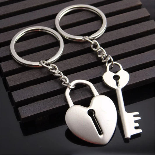 2pcs Love Lock & Heart Keychain Set 🔐❤️ | Perfect Couple Gift!