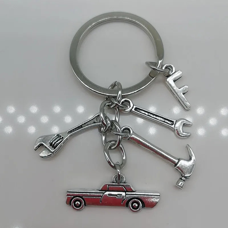 🛠️ Classic Car & Tools Keychain 🔧🚗