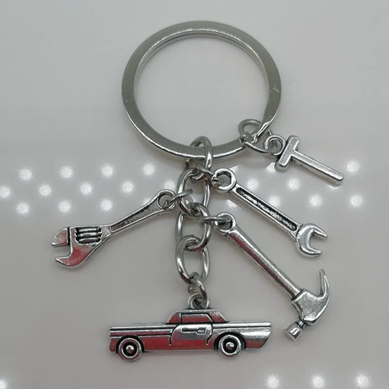 🛠️ Classic Car & Tools Keychain 🔧🚗