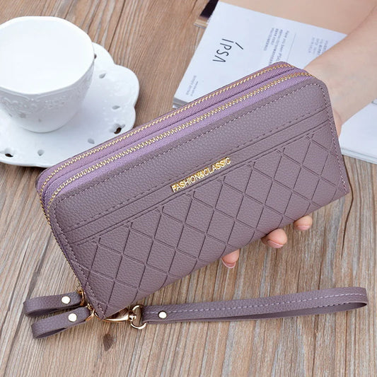 Long Women's Wallet - Stylish Quilted Design