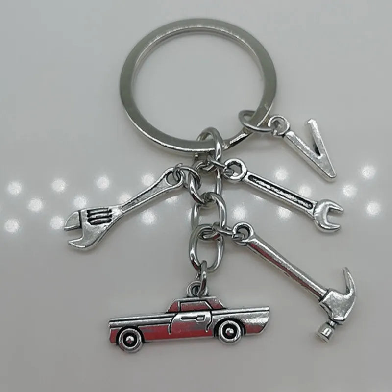 🛠️ Classic Car & Tools Keychain 🔧🚗