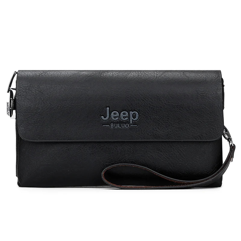 🚙 JEEP Buluo PU Leather Clutch Bag – Stylish Long Wallet with Zipper & Large Capacity