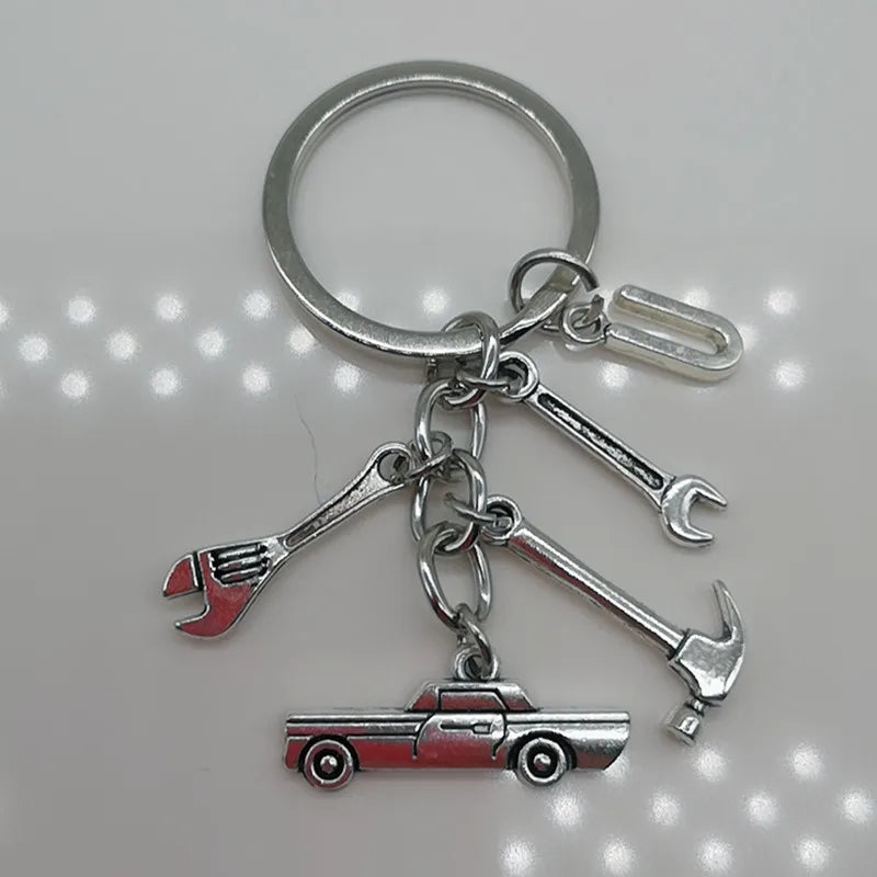 🛠️ Classic Car & Tools Keychain 🔧🚗