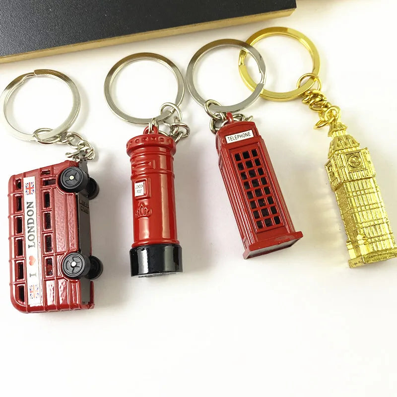 ✨🚌📮 London Charm Keychain Set 🕰️