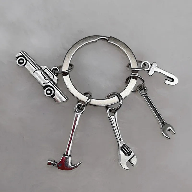 🛠️ Classic Car & Tools Keychain 🔧🚗