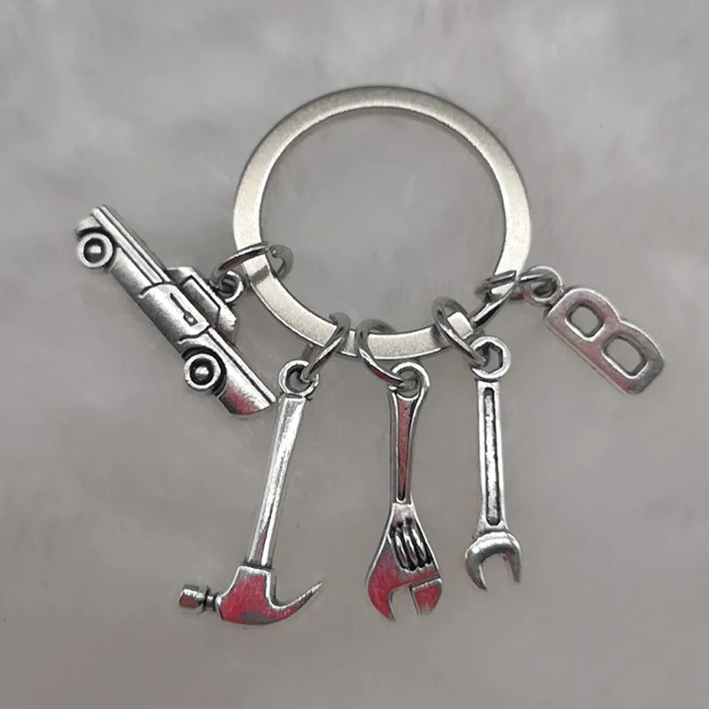 🛠️ Classic Car & Tools Keychain 🔧🚗