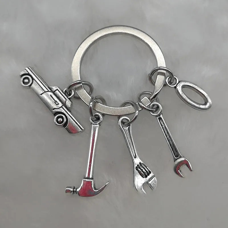 🛠️ Classic Car & Tools Keychain 🔧🚗