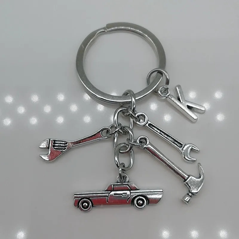 🛠️ Classic Car & Tools Keychain 🔧🚗