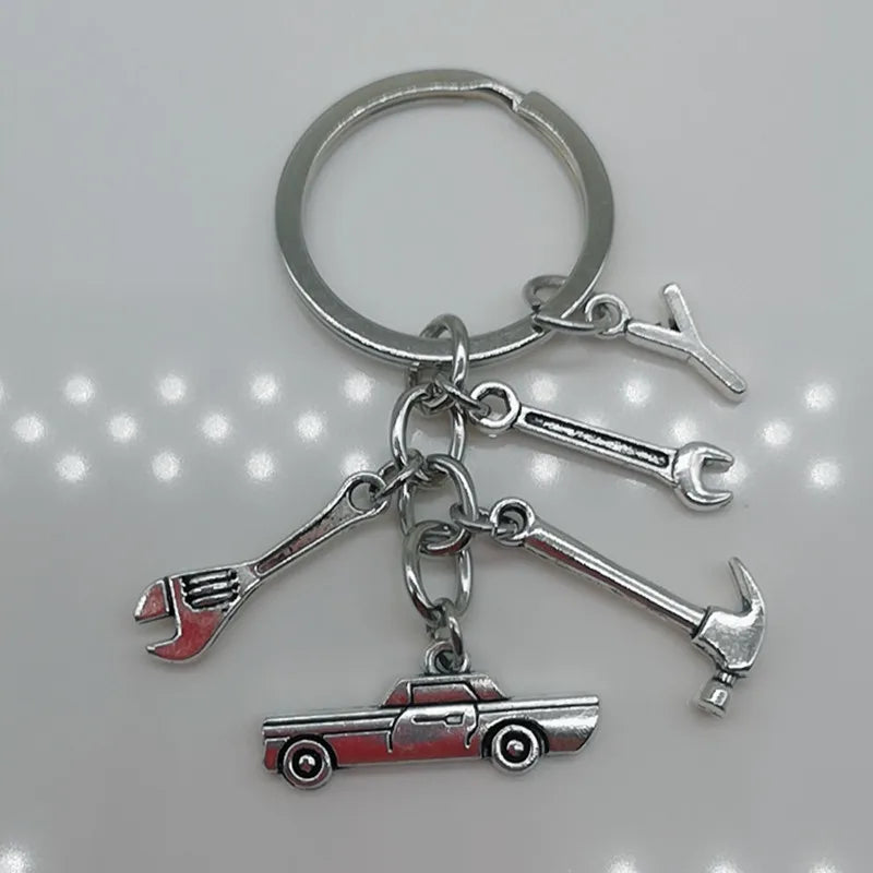 🛠️ Classic Car & Tools Keychain 🔧🚗