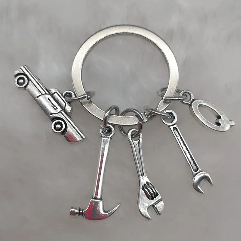 🛠️ Classic Car & Tools Keychain 🔧🚗