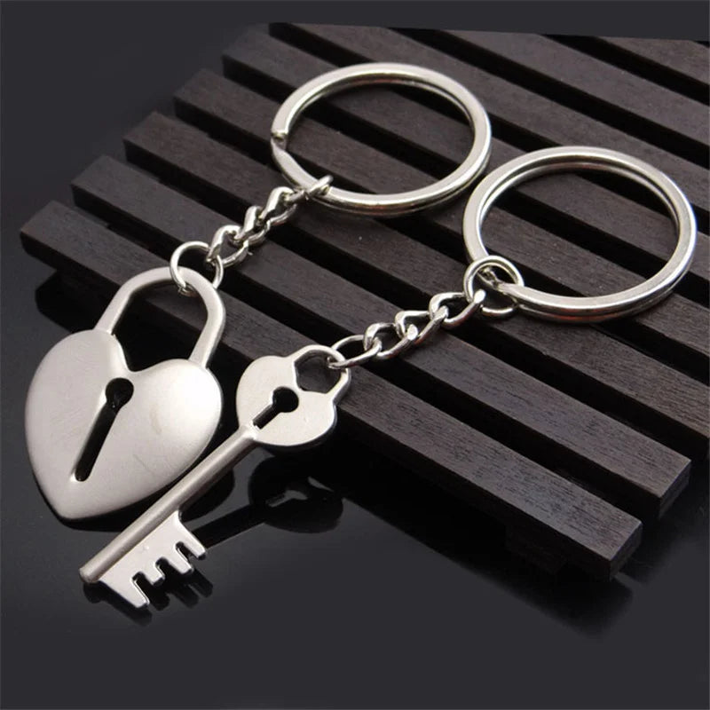 2pcs Love Lock & Heart Keychain Set 🔐❤️ | Perfect Couple Gift!