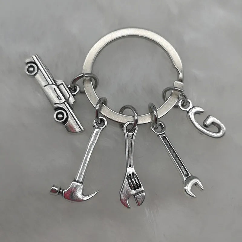 🛠️ Classic Car & Tools Keychain 🔧🚗
