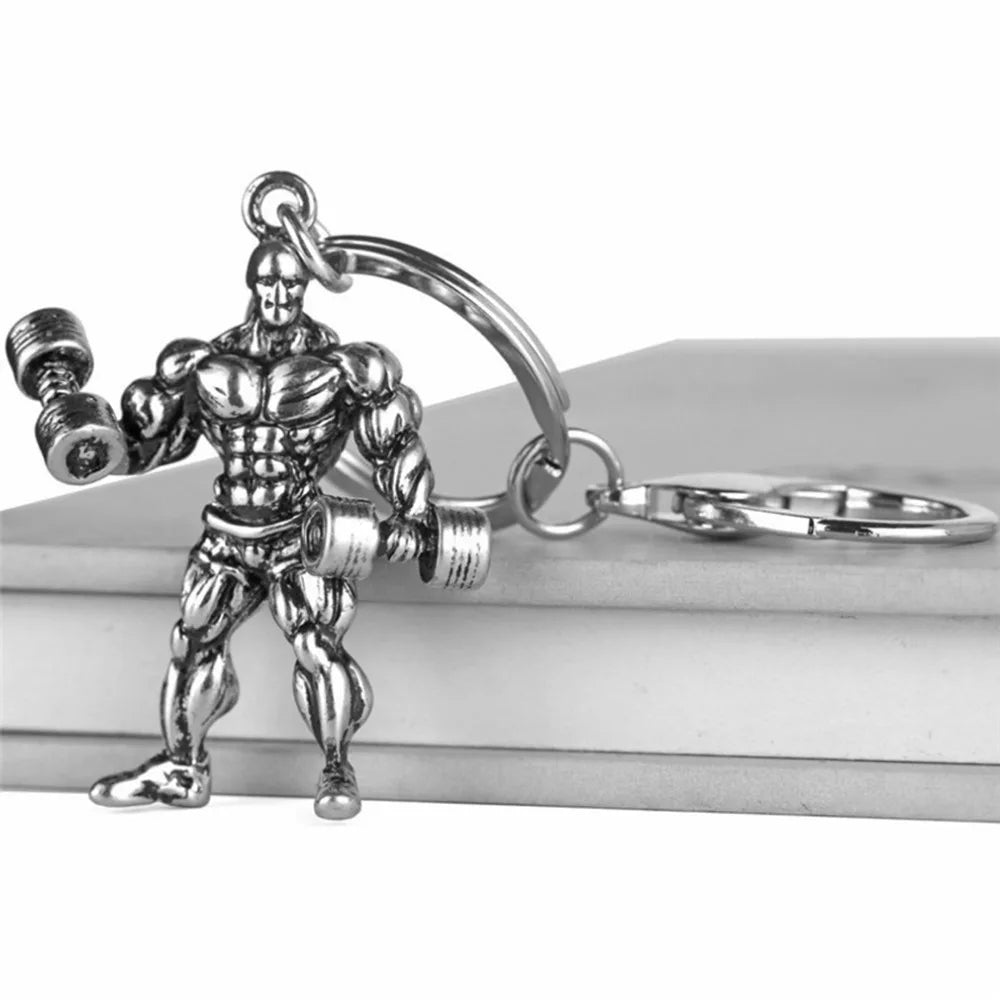 💪🏋️‍♂️ Strong Man Dumbbell Keychain – Fitness Gym Gift for Men