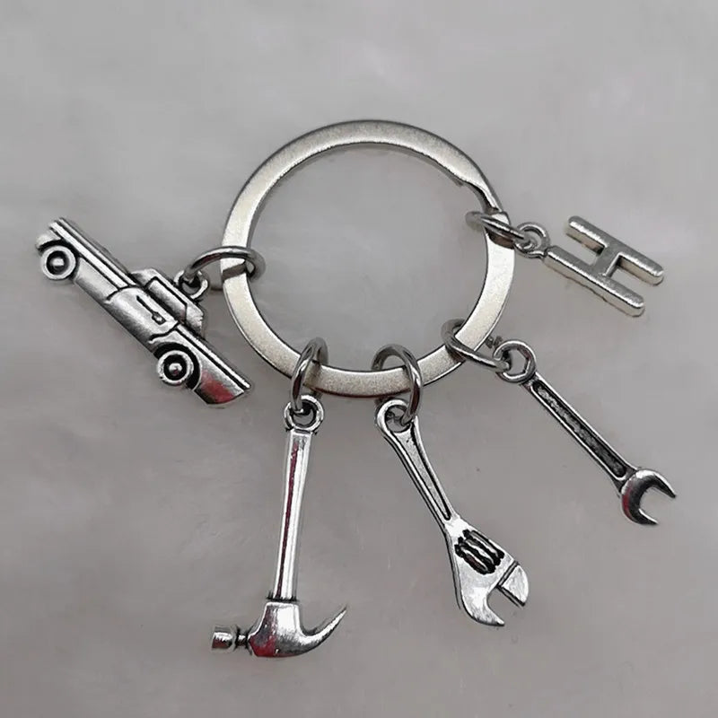 🛠️ Classic Car & Tools Keychain 🔧🚗