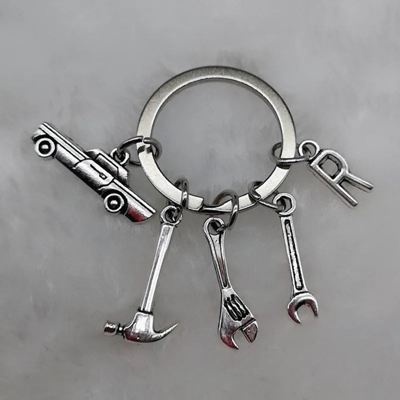 🛠️ Classic Car & Tools Keychain 🔧🚗