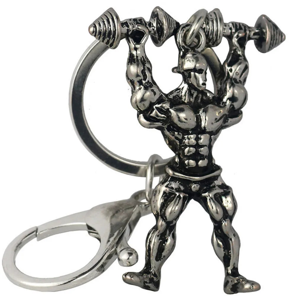 💪🏋️‍♂️ Strong Man Dumbbell Keychain – Fitness Gym Gift for Men