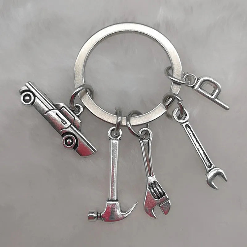 🛠️ Classic Car & Tools Keychain 🔧🚗