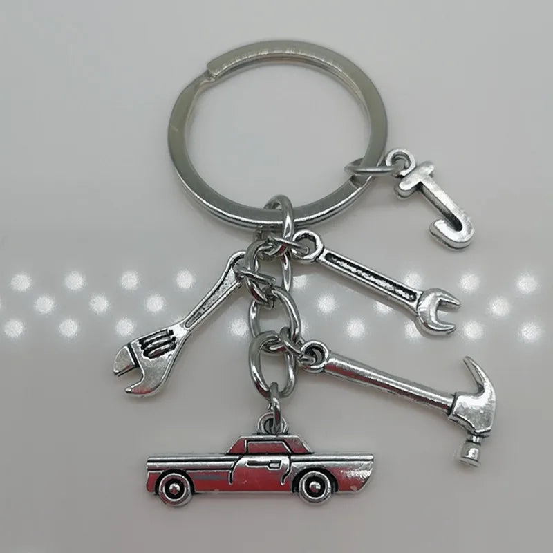 🛠️ Classic Car & Tools Keychain 🔧🚗