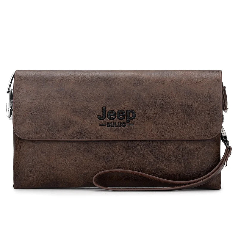 🚙 JEEP Buluo PU Leather Clutch Bag – Stylish Long Wallet with Zipper & Large Capacity