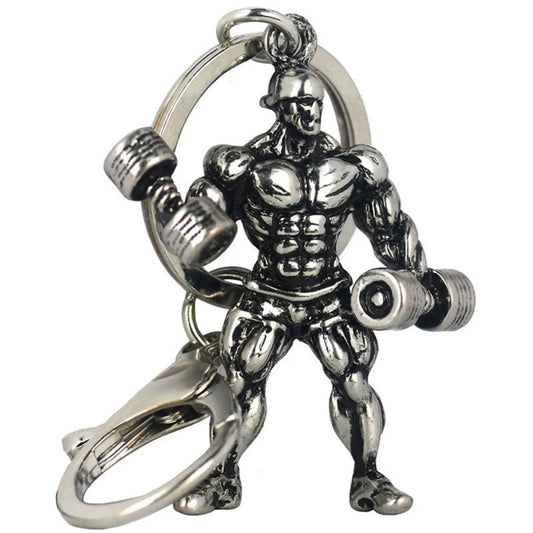 💪🏋️‍♂️ Strong Man Dumbbell Keychain – Fitness Gym Gift for Men