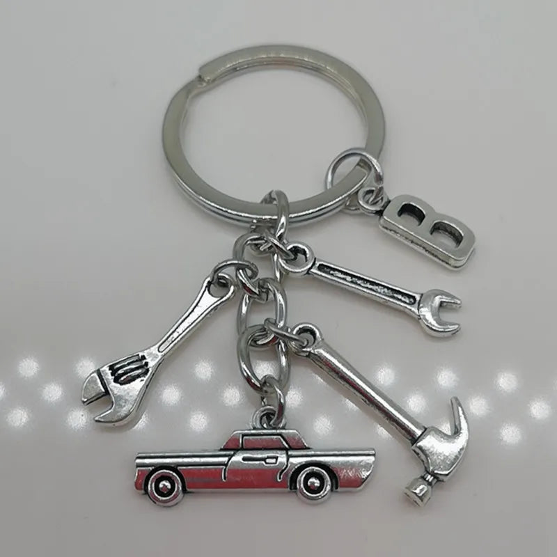 🛠️ Classic Car & Tools Keychain 🔧🚗