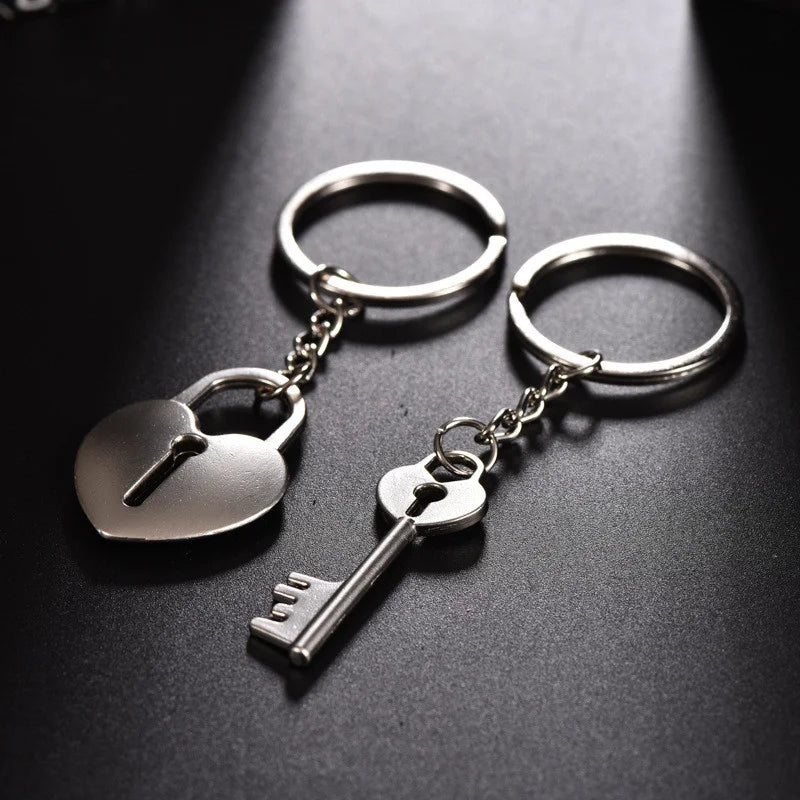 2pcs Love Lock & Heart Keychain Set 🔐❤️ | Perfect Couple Gift!