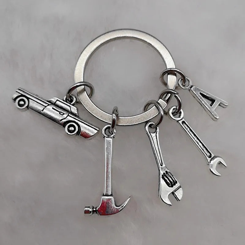 🛠️ Classic Car & Tools Keychain 🔧🚗