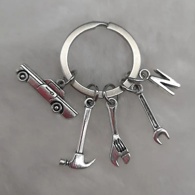 🛠️ Classic Car & Tools Keychain 🔧🚗