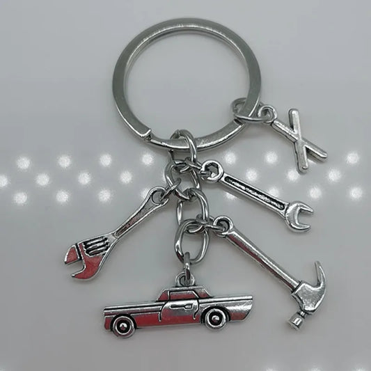 🛠️ Classic Car & Tools Keychain 🔧🚗