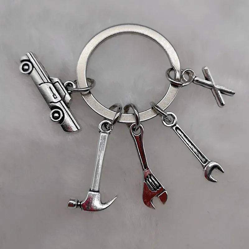 🛠️ Classic Car & Tools Keychain 🔧🚗
