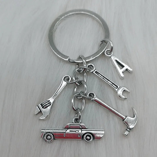 🛠️ Classic Car & Tools Keychain 🔧🚗