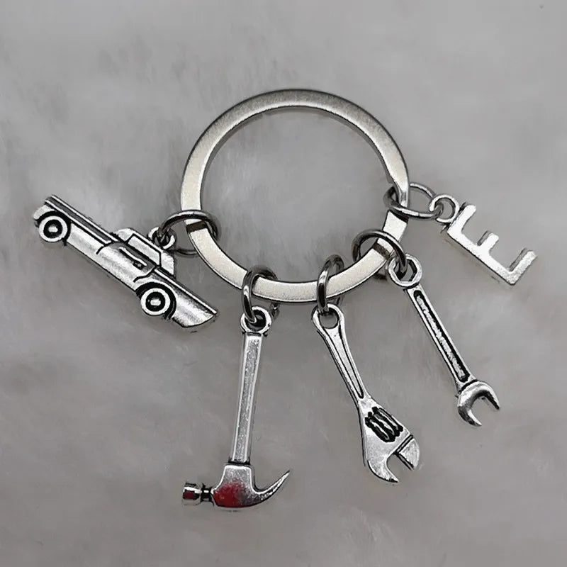 🛠️ Classic Car & Tools Keychain 🔧🚗
