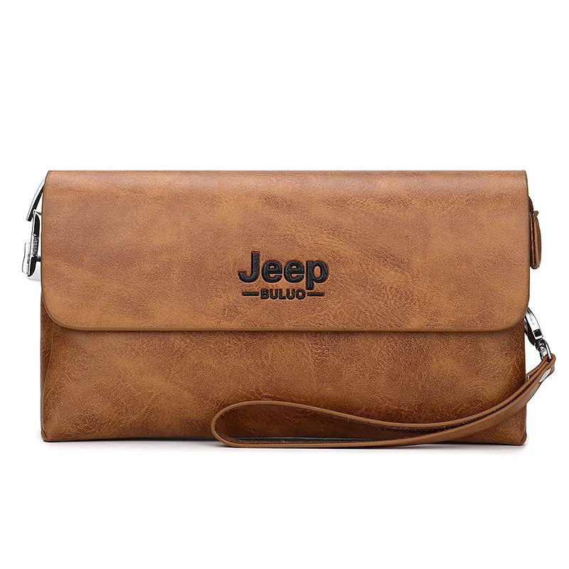 🚙 JEEP Buluo PU Leather Clutch Bag – Stylish Long Wallet with Zipper & Large Capacity