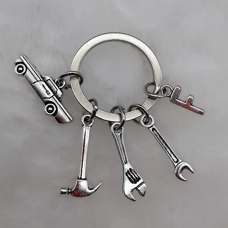 🛠️ Classic Car & Tools Keychain 🔧🚗