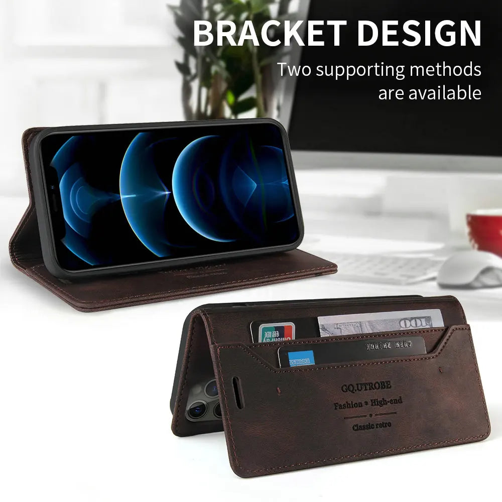 🧲 Luxury Leather Wallet Phone Case 📱