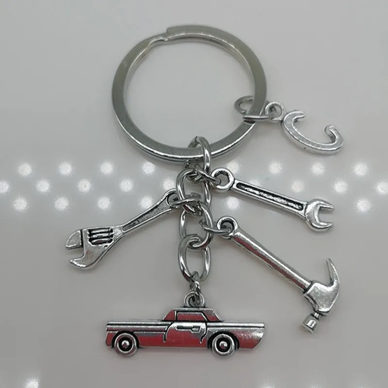 🛠️ Classic Car & Tools Keychain 🔧🚗