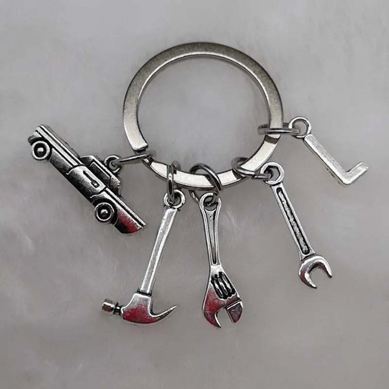 🛠️ Classic Car & Tools Keychain 🔧🚗